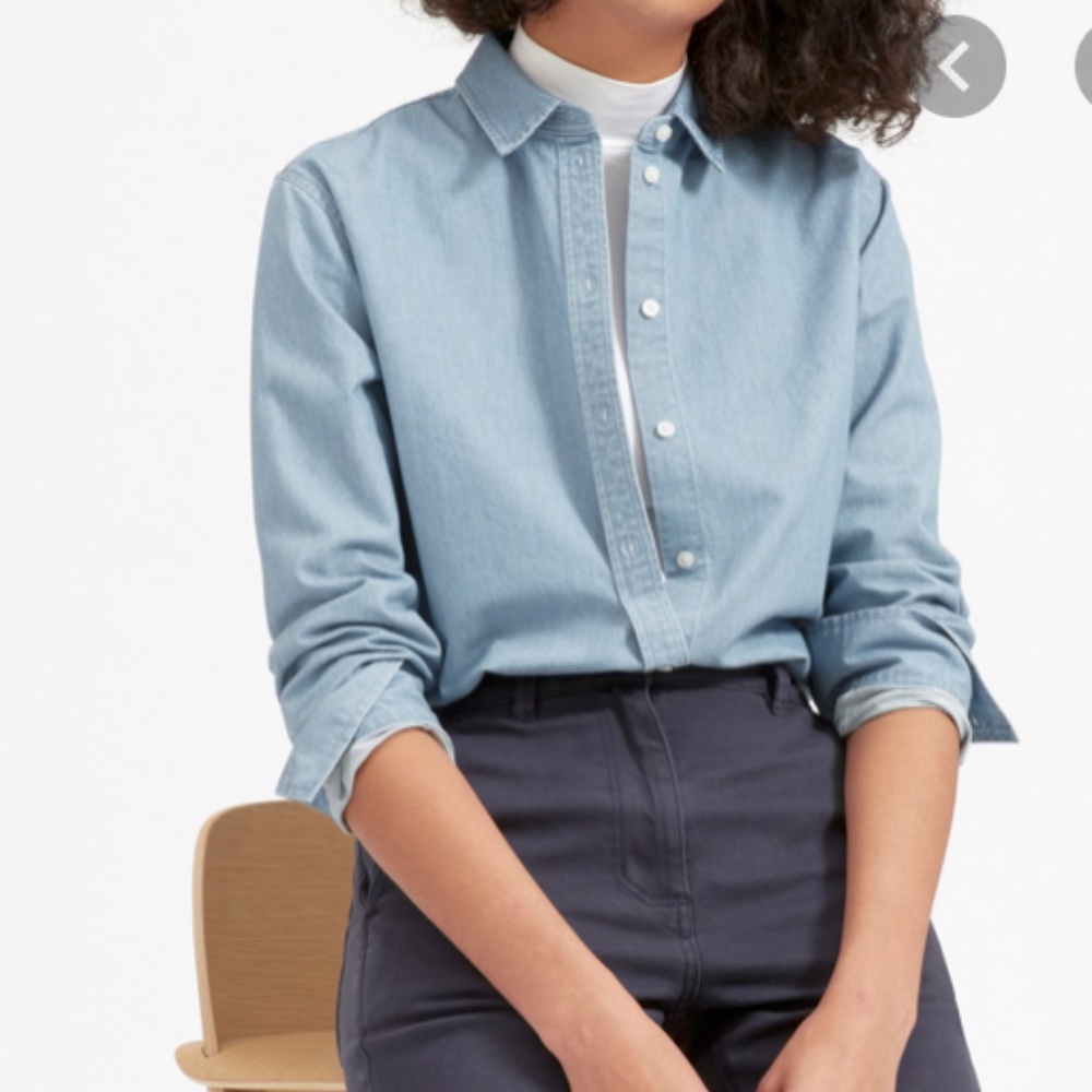 Everlane Light-wash Denim Button Up Shirt